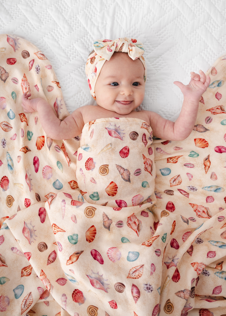 Sea Shells Baby Swaddle Blanket