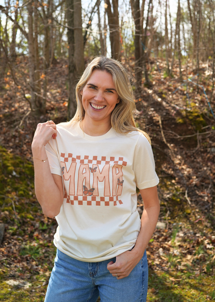 MAMA RETRO BUTTERFLIES MOM TEE