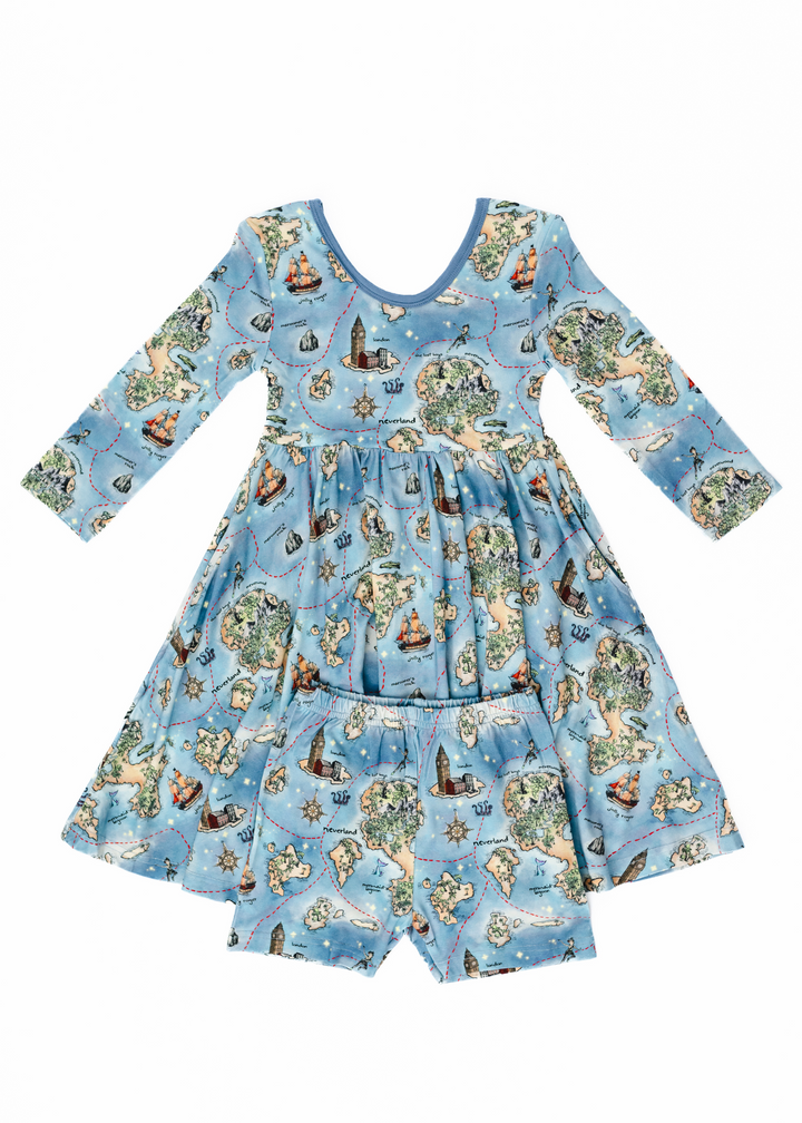 Neverland Map Twirl Dress (LS)