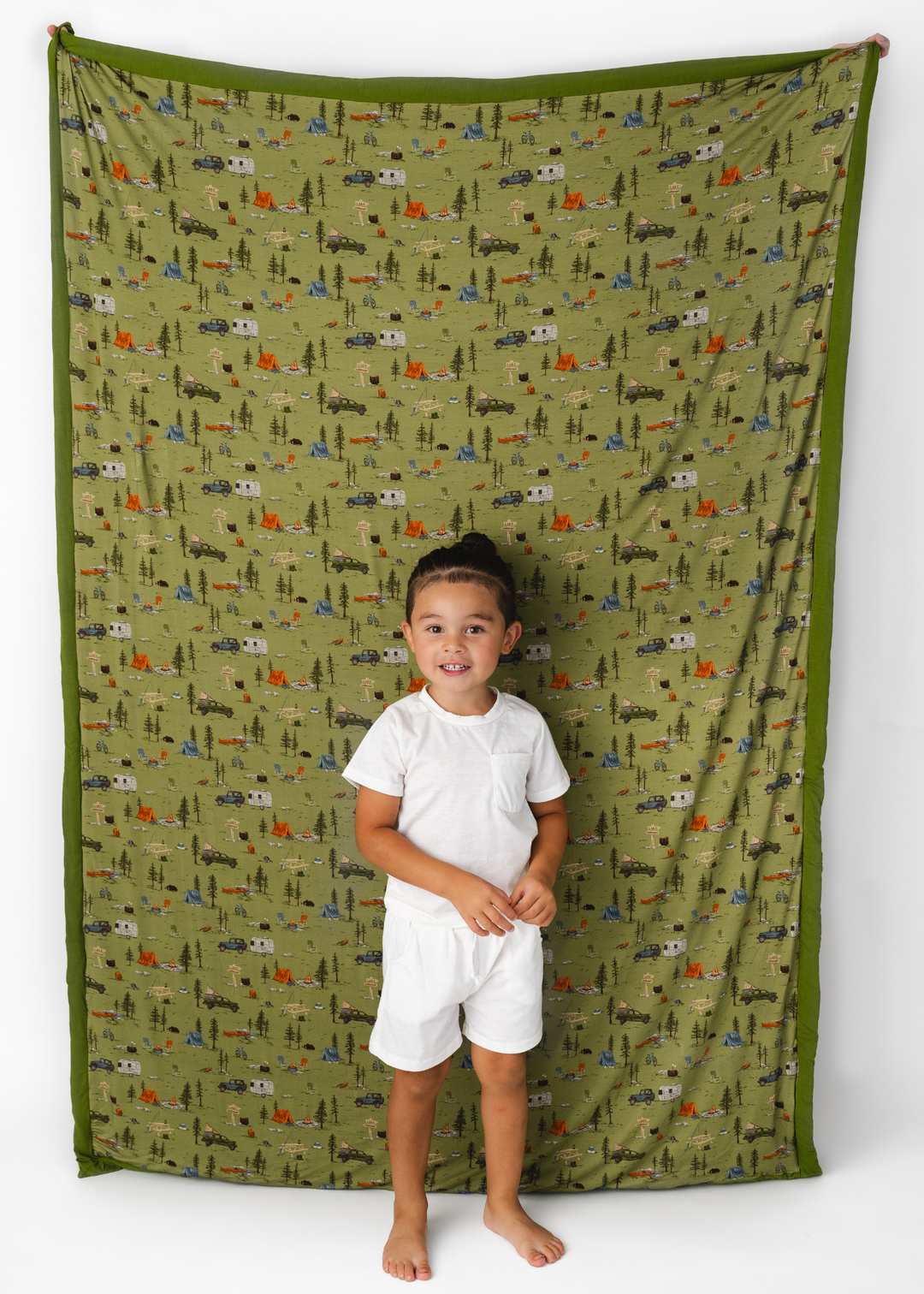 Camping Large Quilted Bamboo Blanket