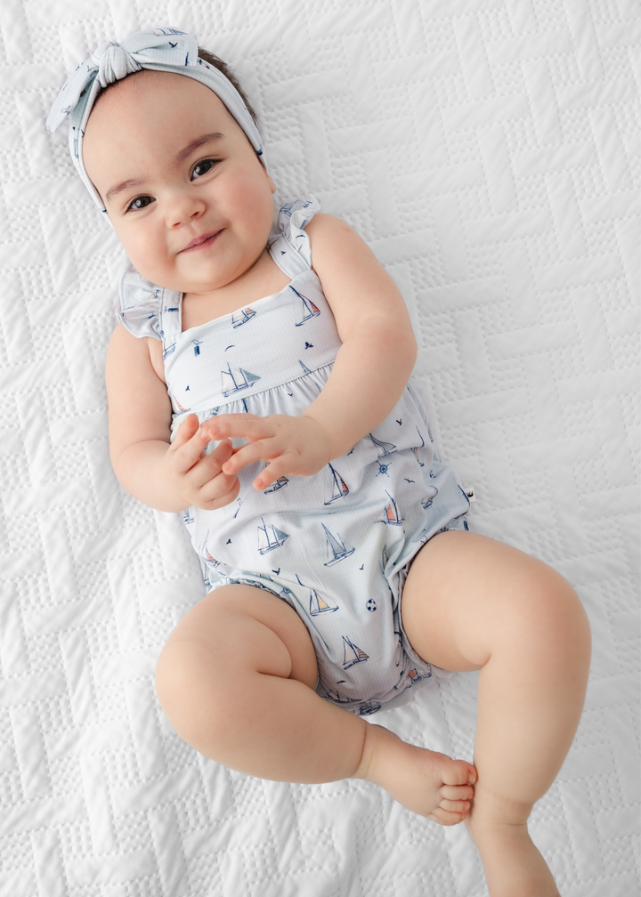Sailboats Baby Bubble Romper