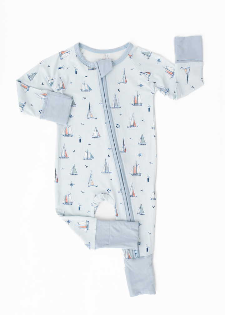 Sailboats Bamboo Zippered Sleeper