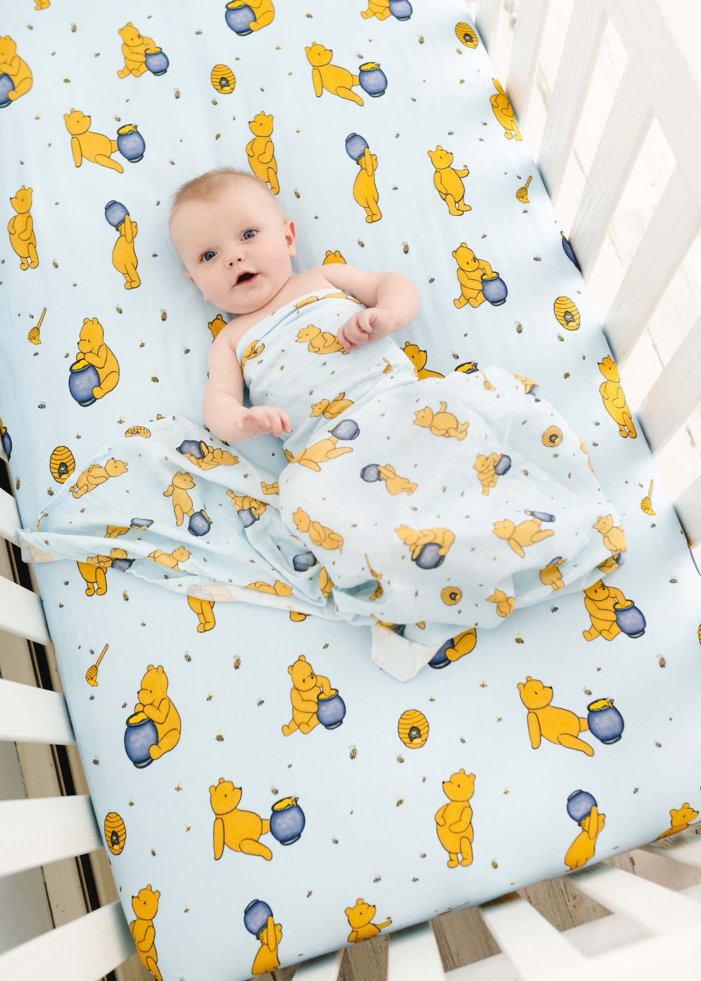 HUNNY POT BLUE CRIB SHEET