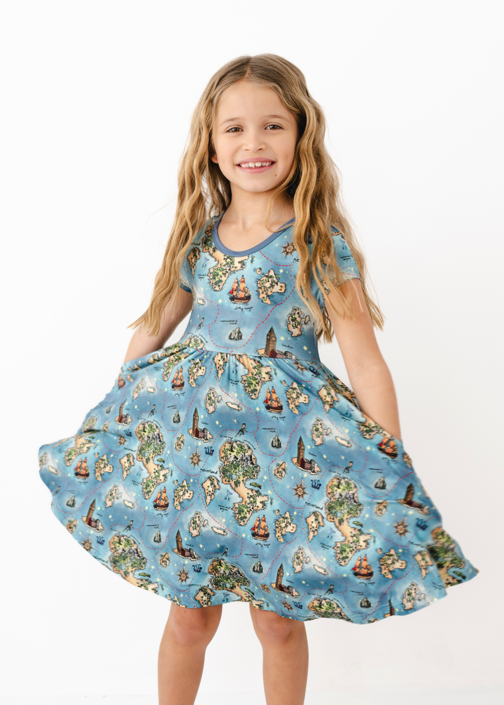 Neverland Map Bamboo Twirl Dress