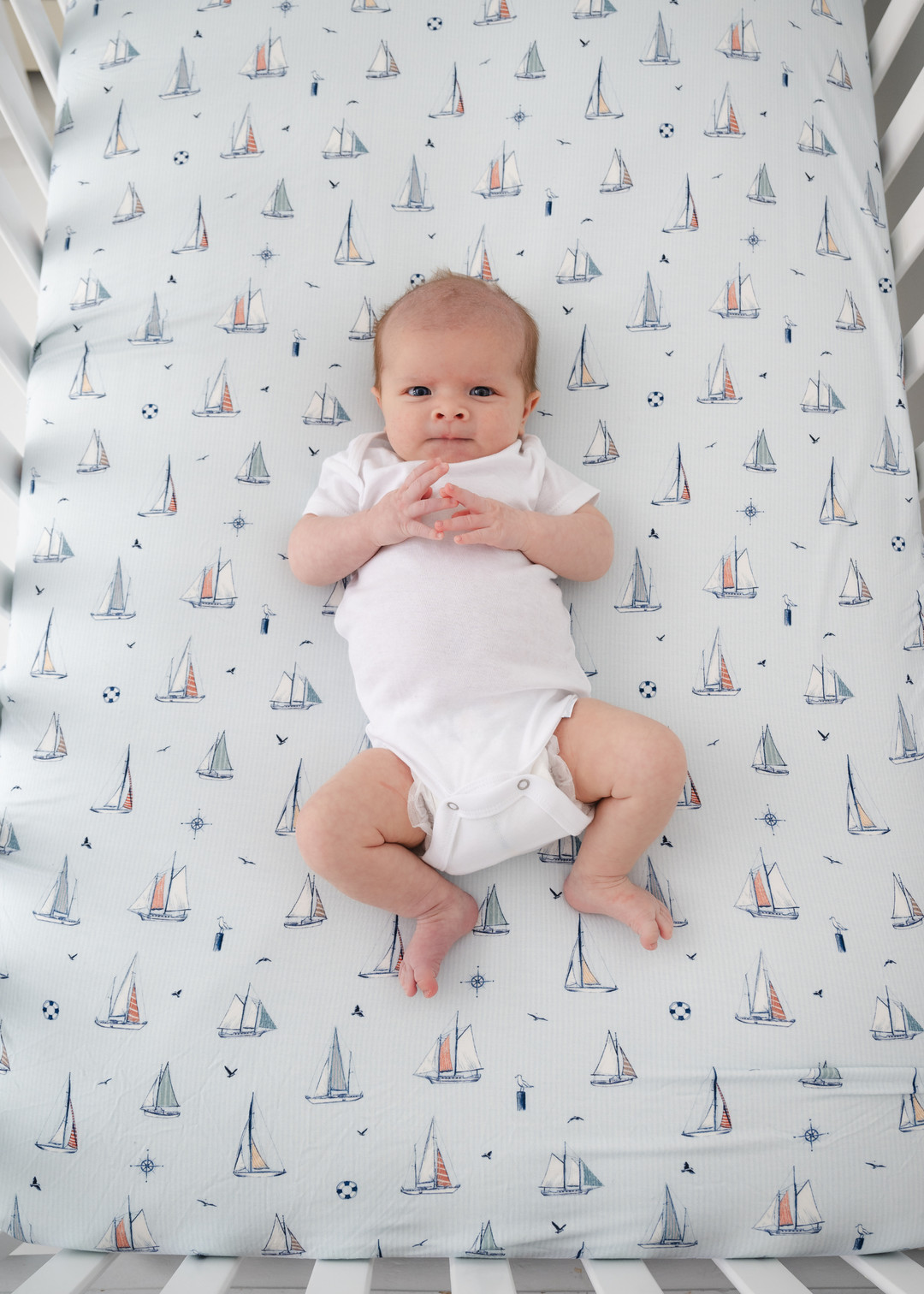 Sailboats Bamboo Crib Sheet