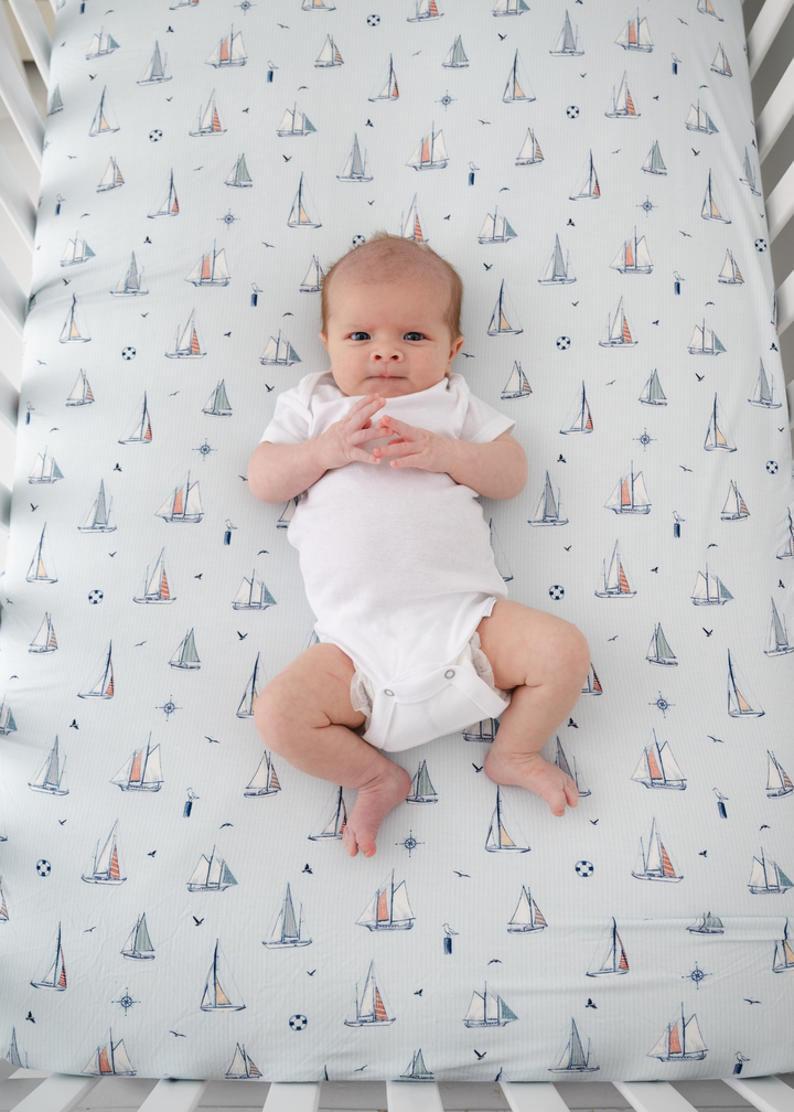 Sailboats Bamboo Crib Sheet