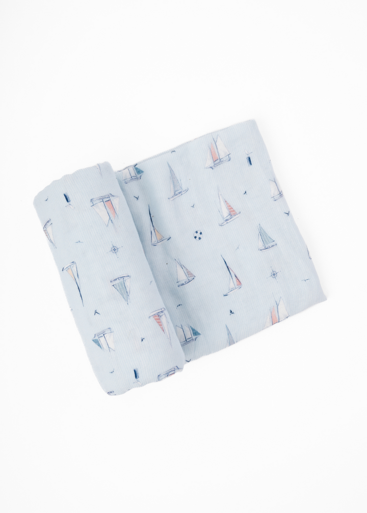 Sailboats Swaddle Blanket