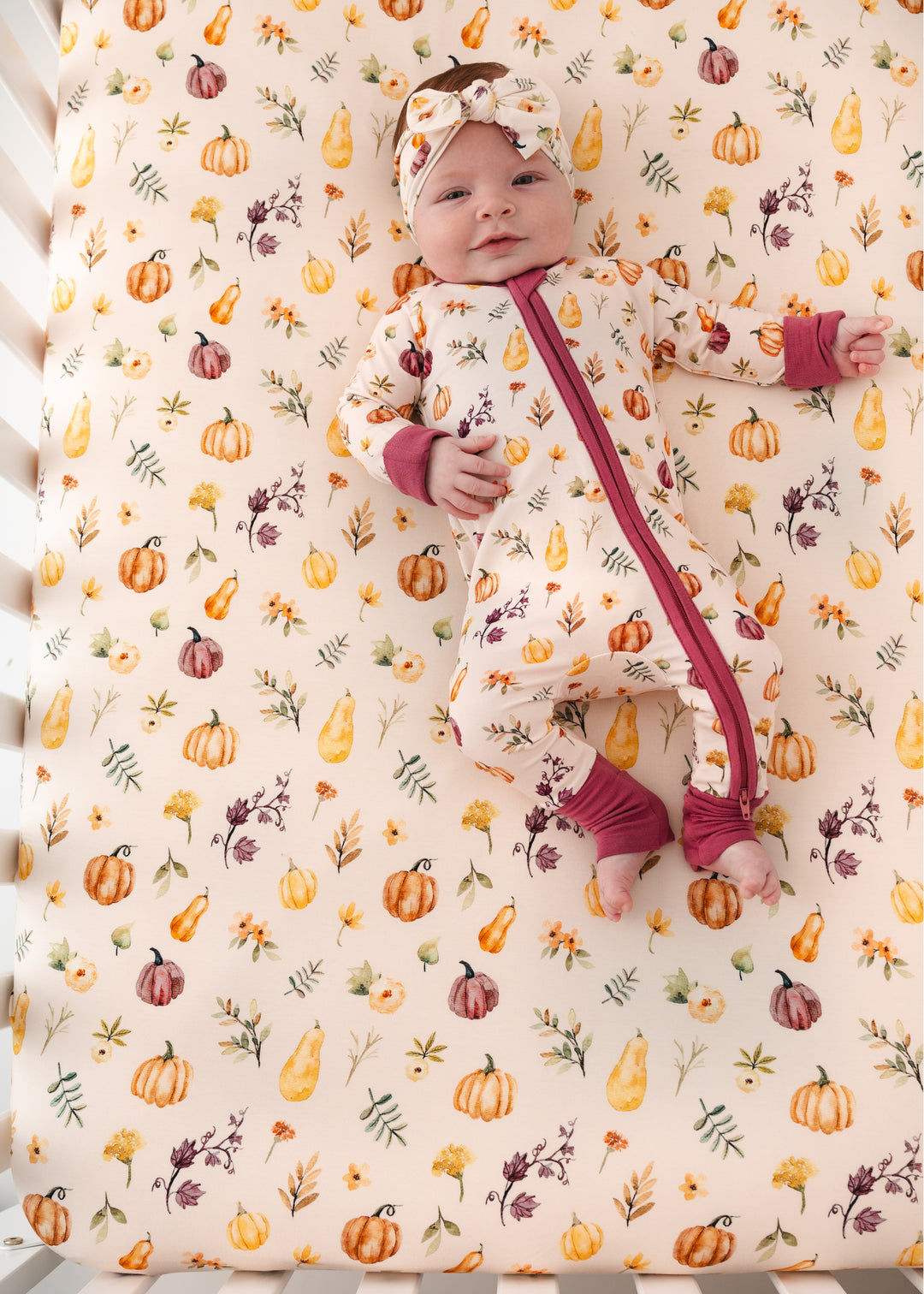 Pretty Pumpkins Bamboo Crib Sheet