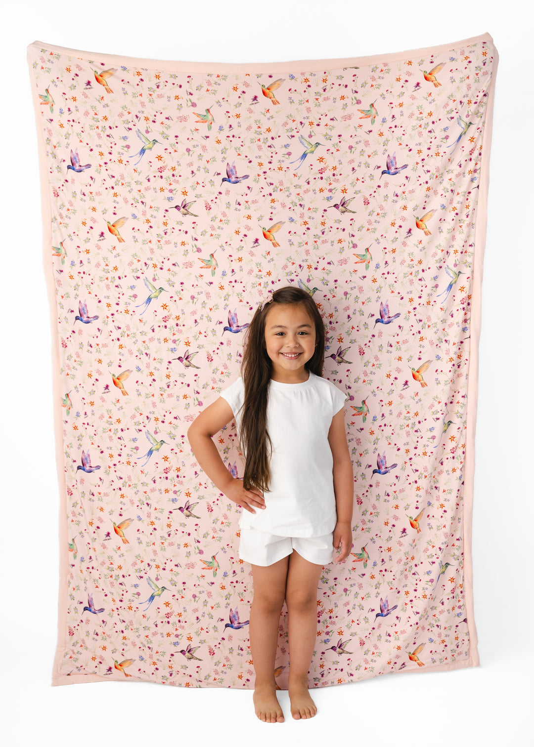 Hummingbirds Large Quilted Bamboo Blanket