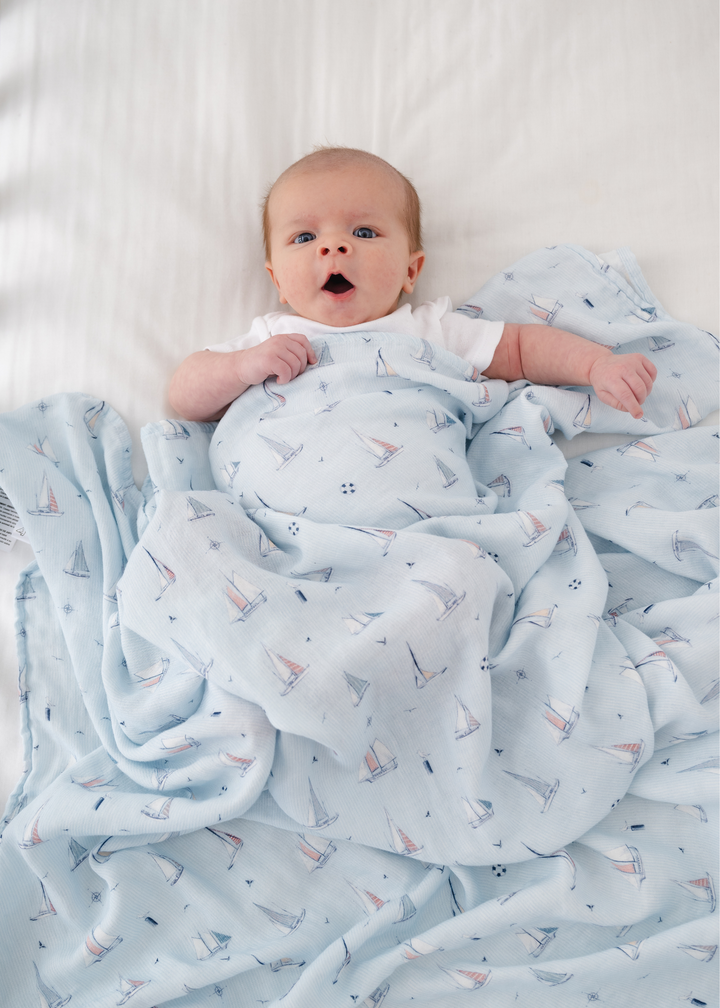 Sailboats Swaddle Blanket
