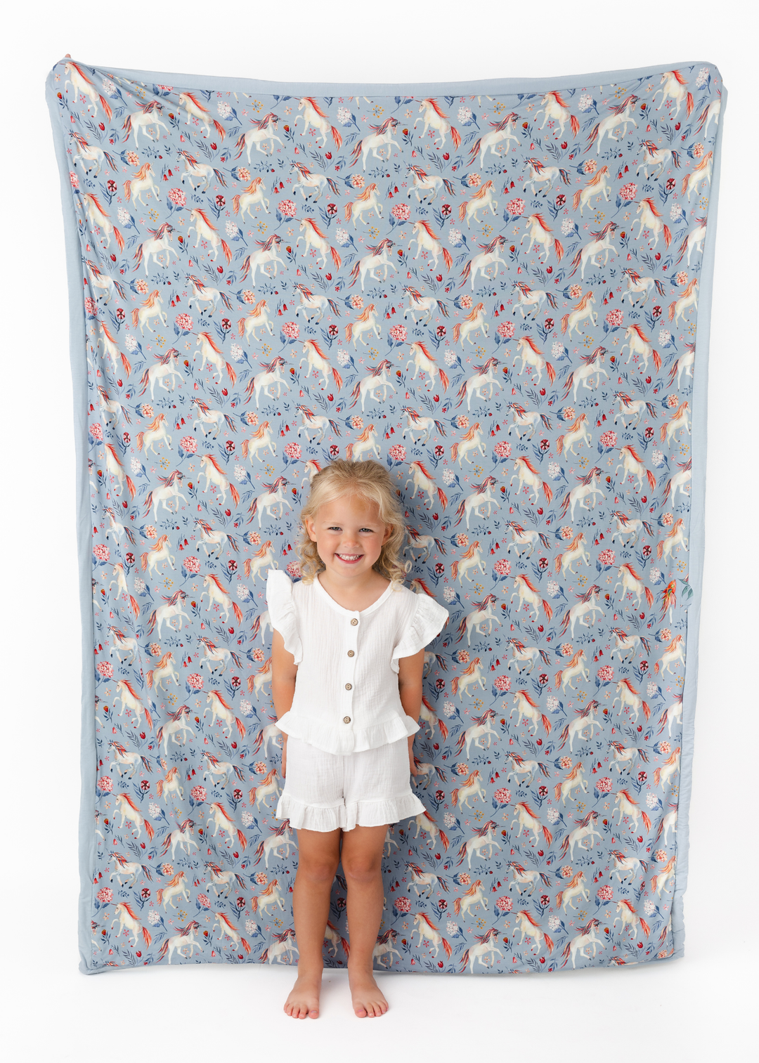 Unicorns Large Quilted Bamboo Blanket