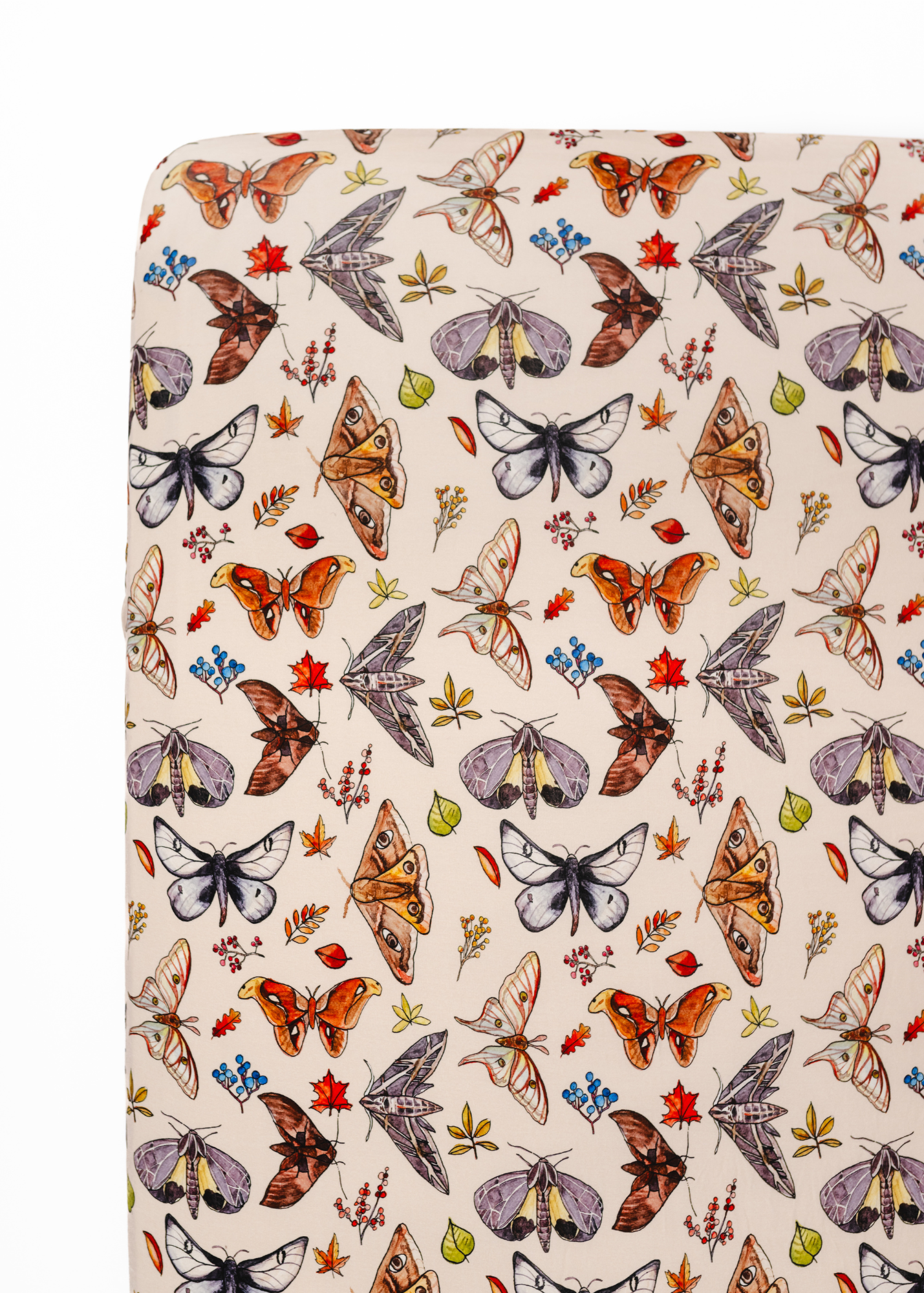 The Moths Cream Crib Sheet