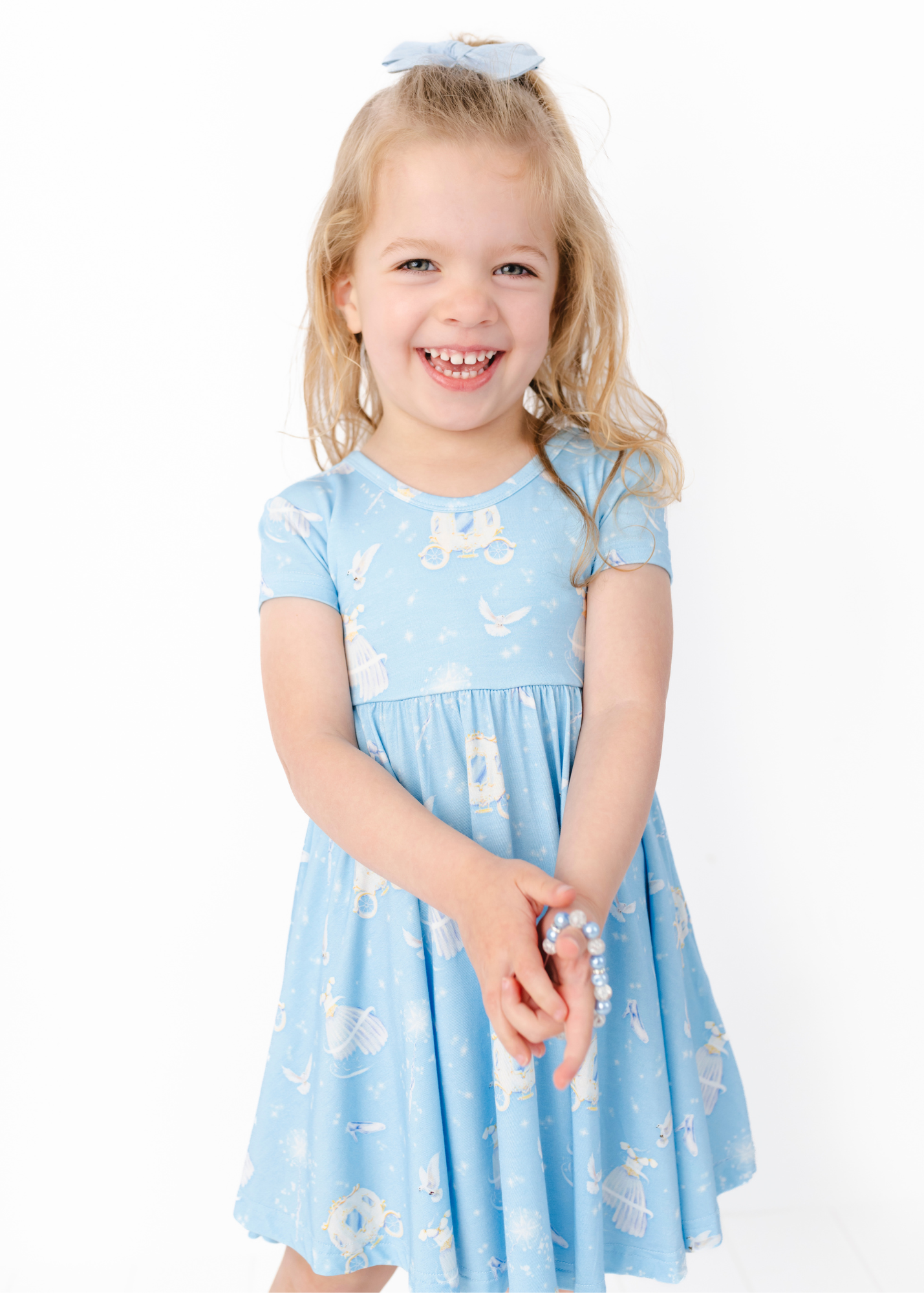 Cinderella Bamboo Short Sleeve Twirl Dress – Little Crowns & Capes
