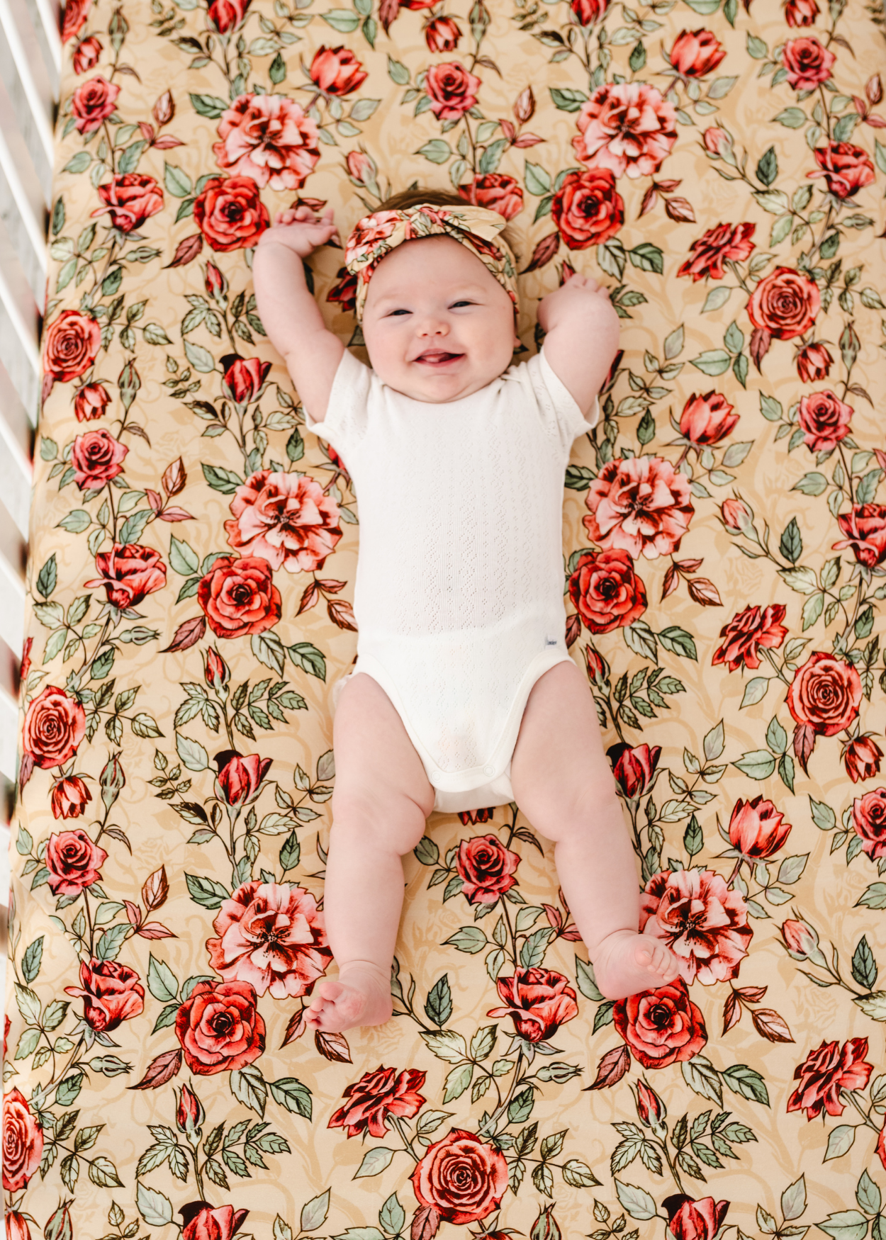 Vintage Rose Bamboo Crib Sheet