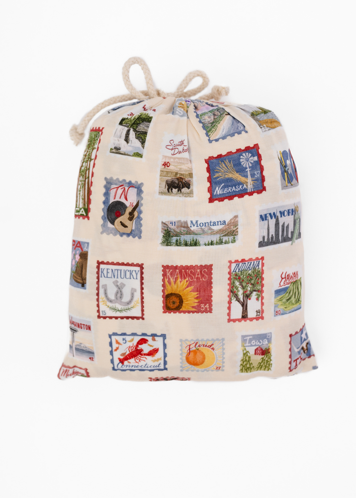 Postage Stamps Bamboo Crib Sheet