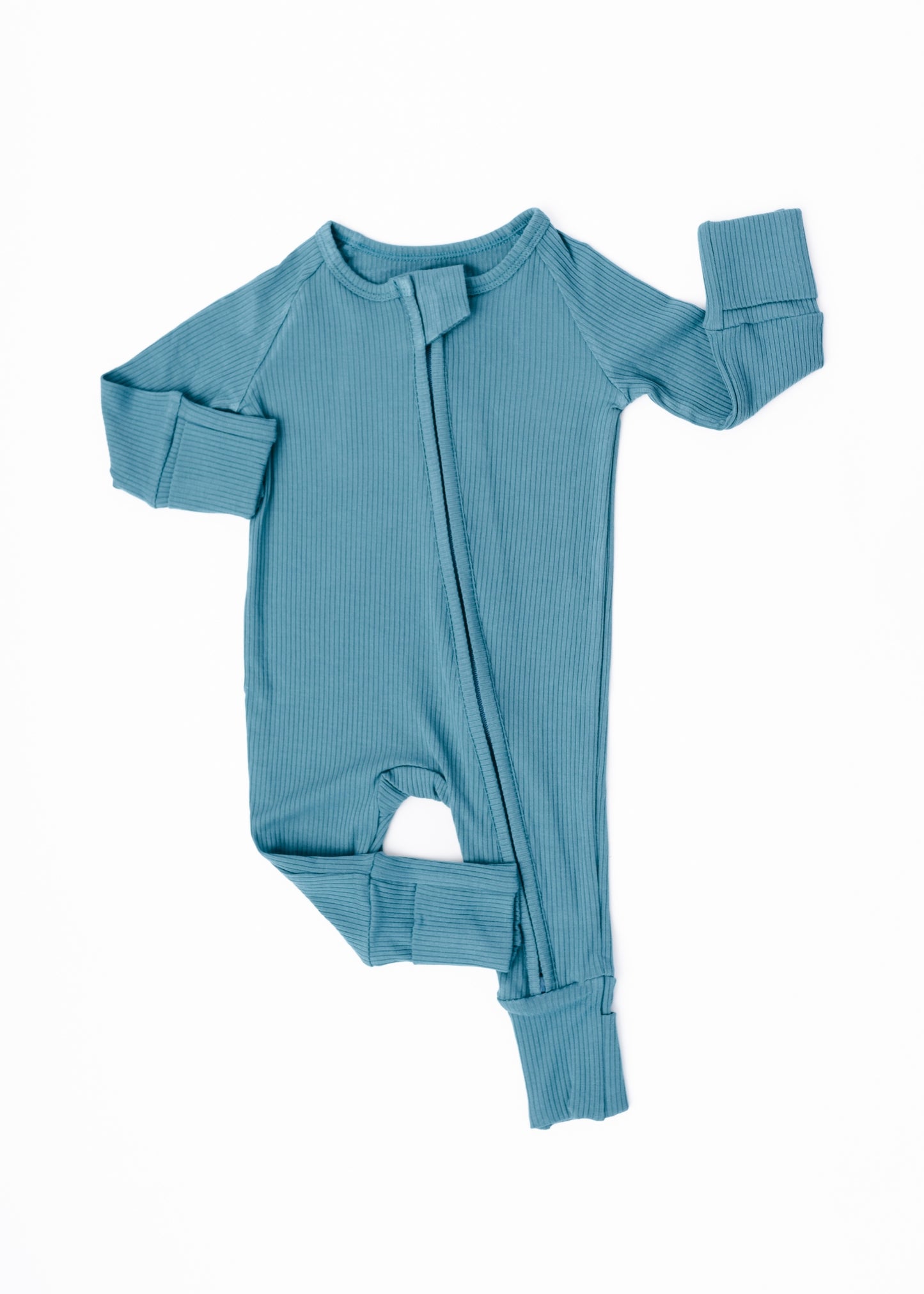 Peacock Blue Ribbed Bamboo Sleeper