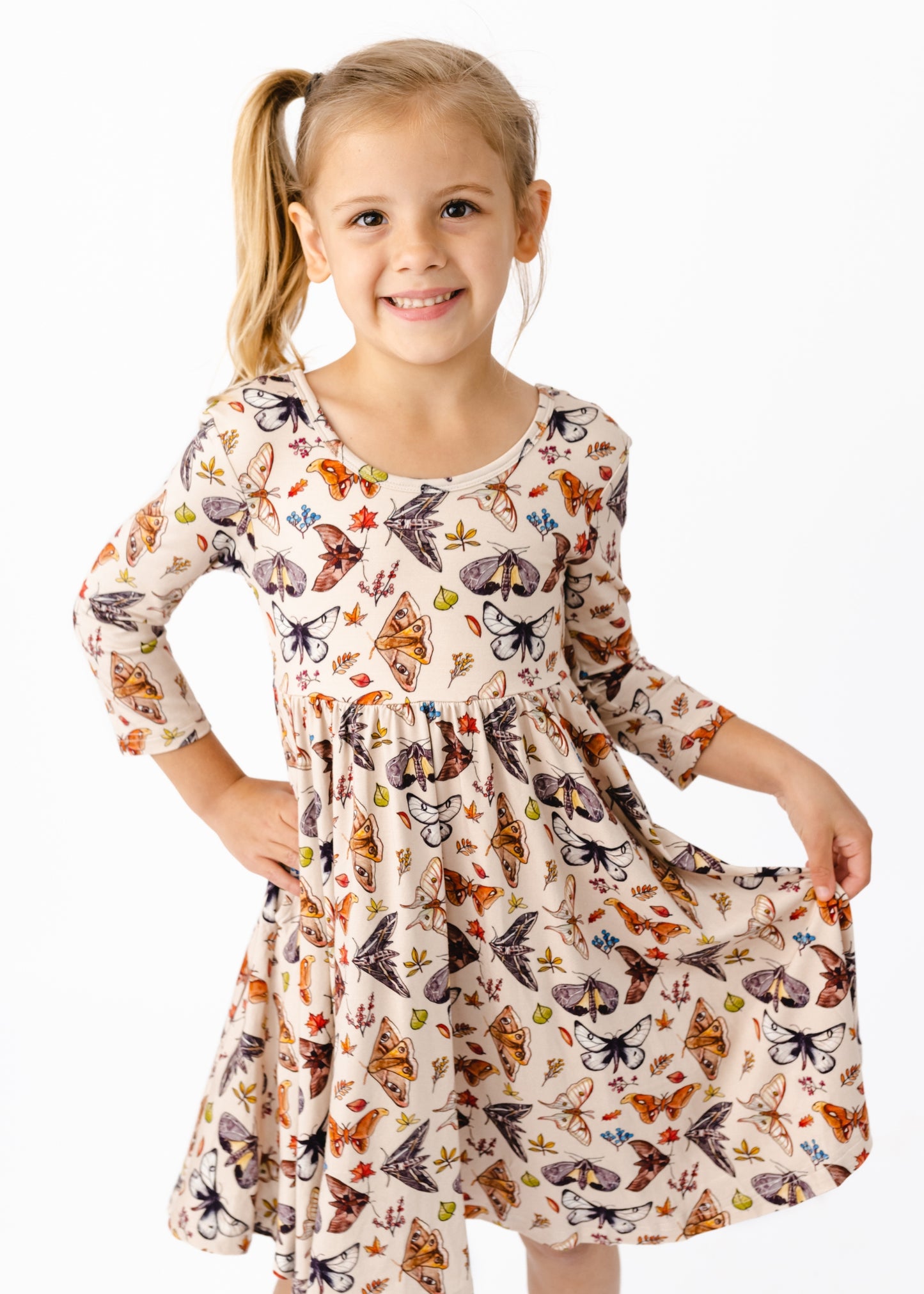 The Moths Cream Twirl Dress