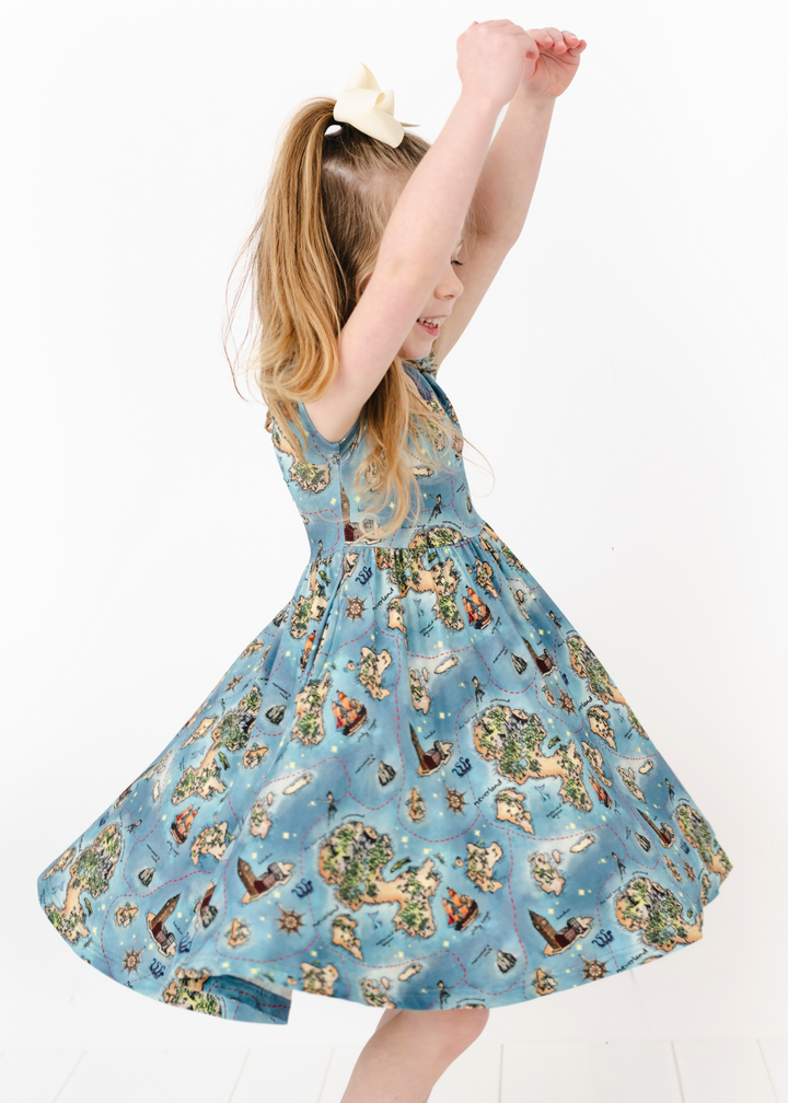 Neverland Map Bamboo Twirl Dress