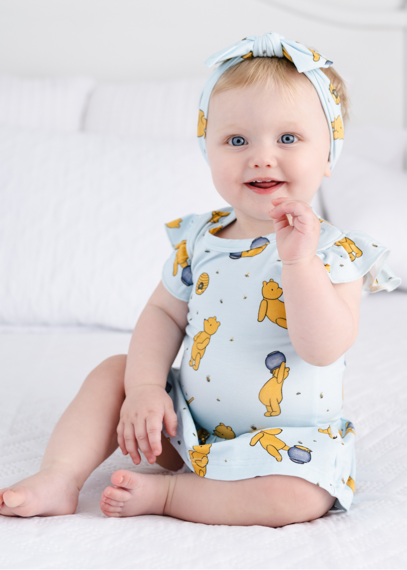 Hunny Pot Blue Baby Flutter Dress
