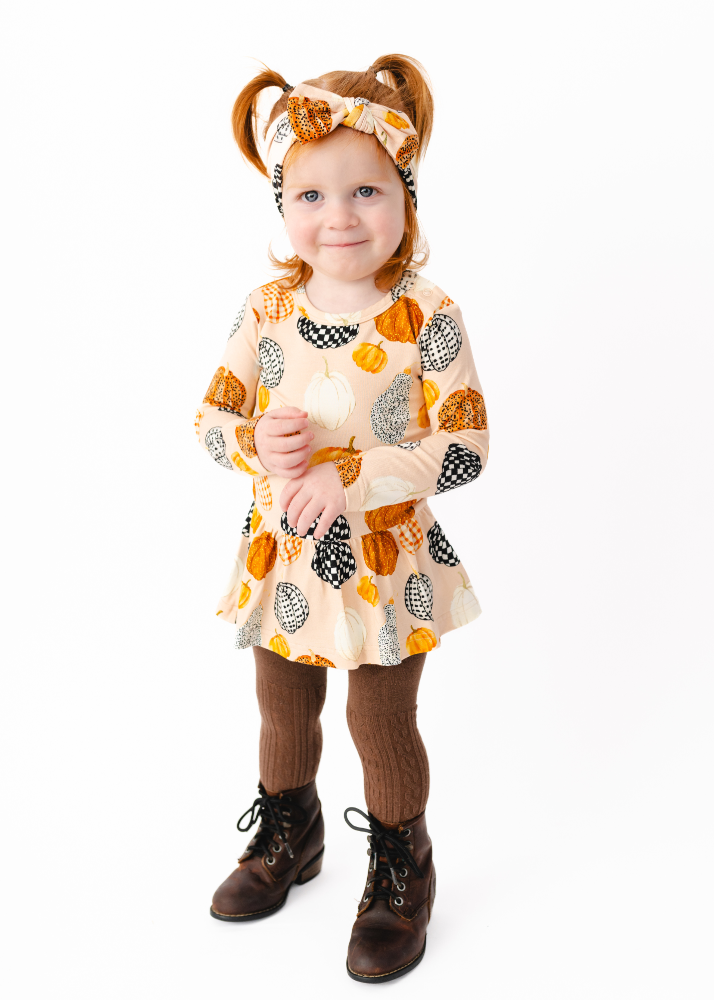 Patterned Pumpkins Baby Dress