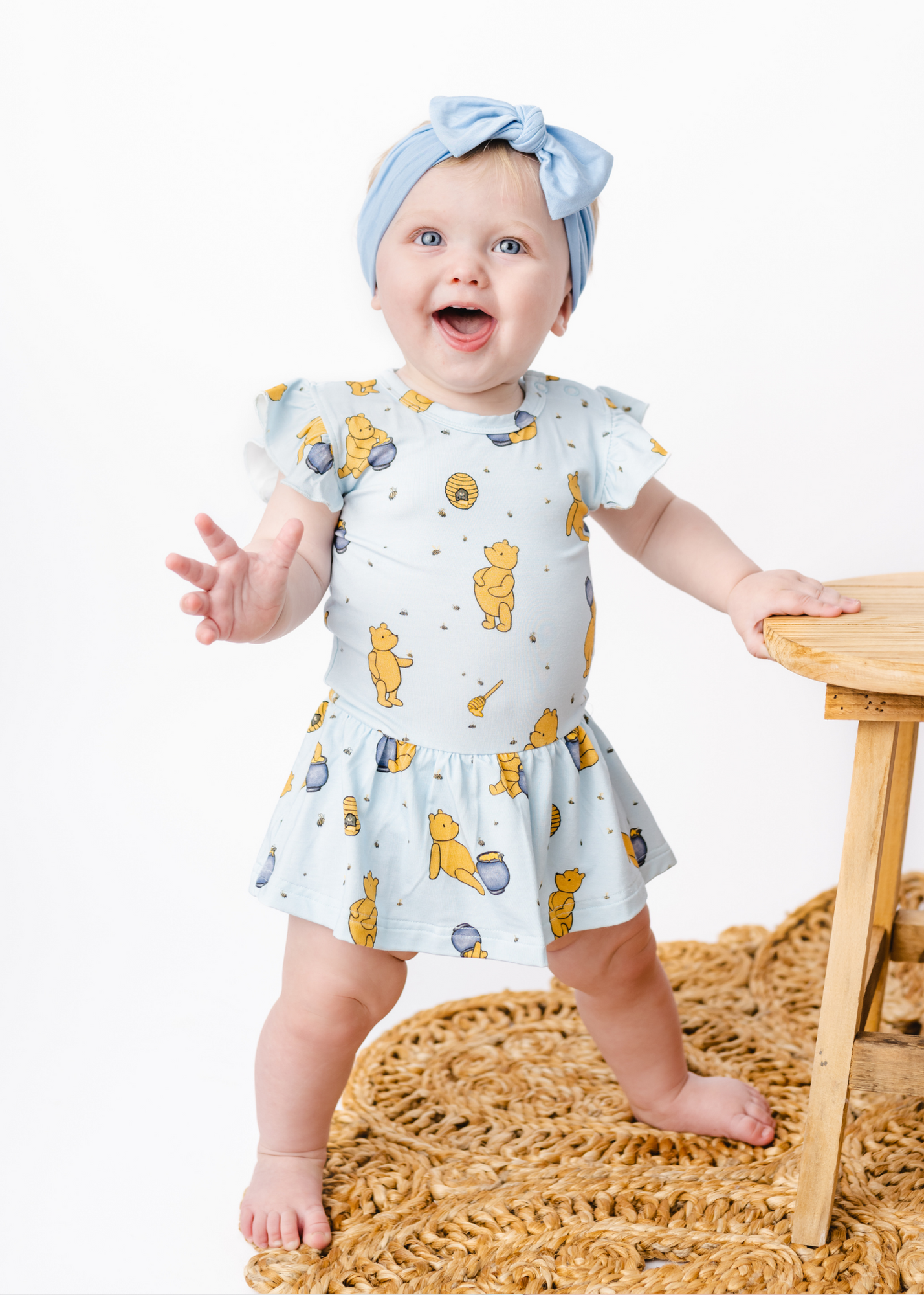 Hunny Pot Blue Baby Flutter Dress