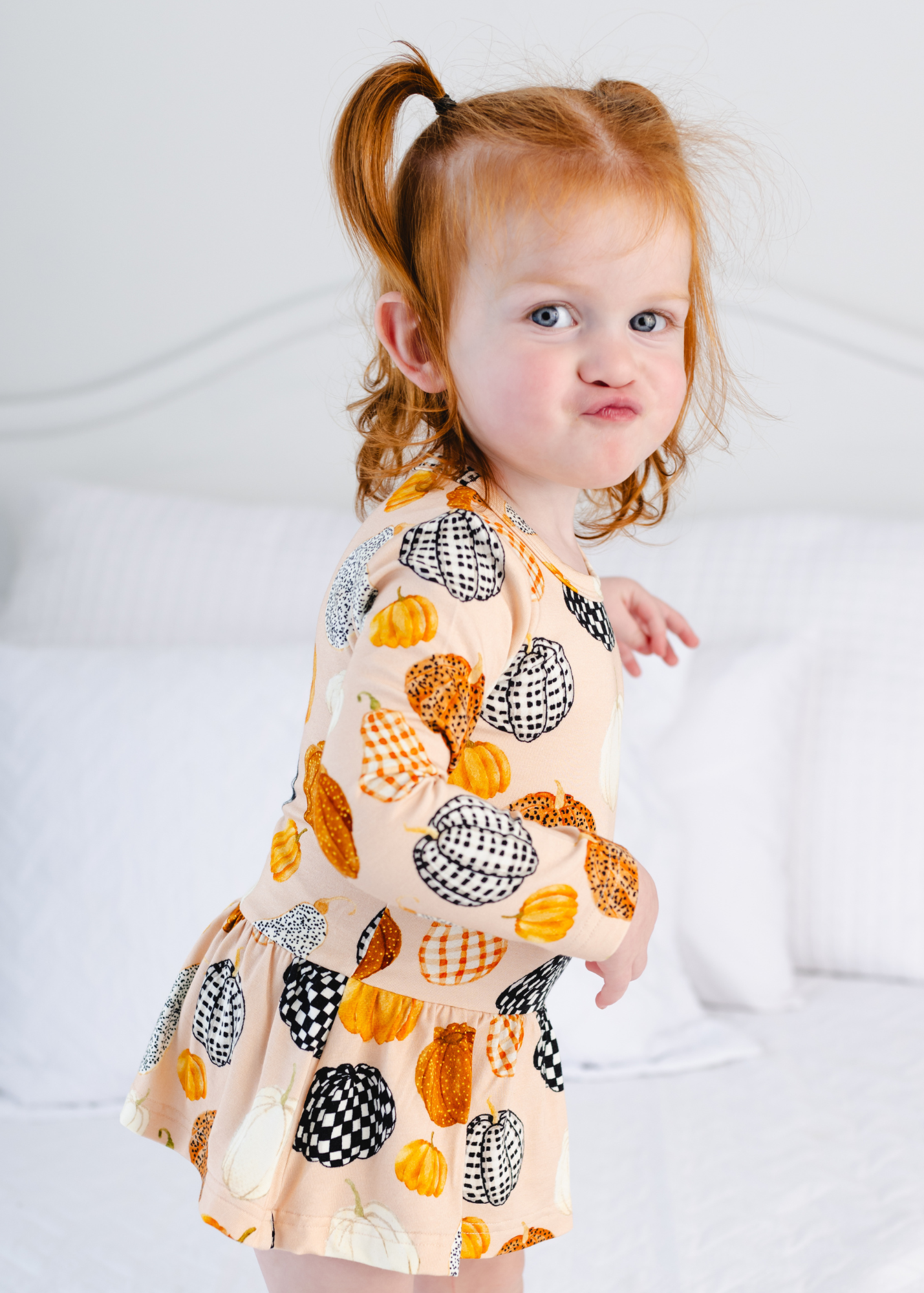 Patterned Pumpkins Baby Dress
