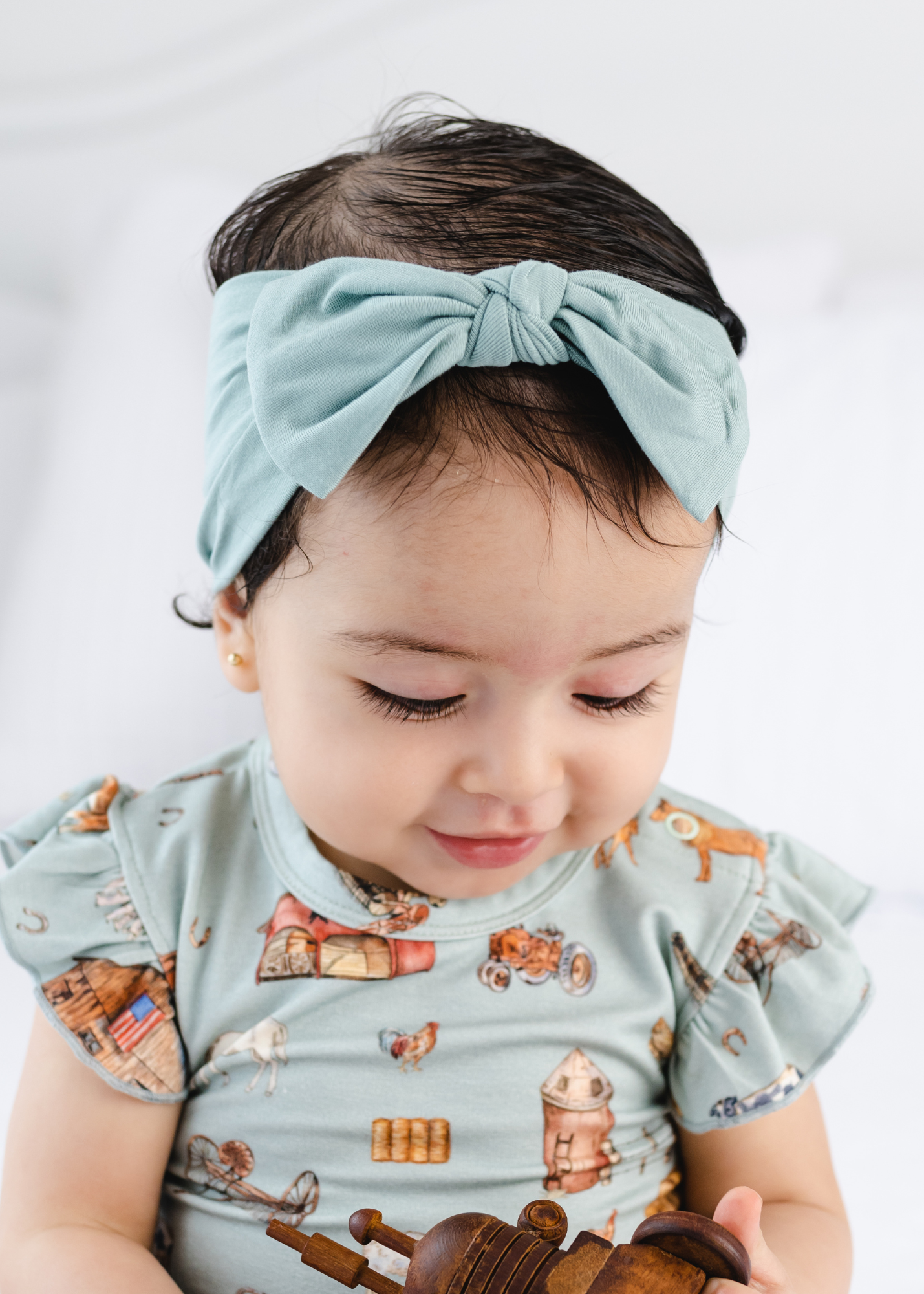 Farm Teal Solid Color Hair Bow