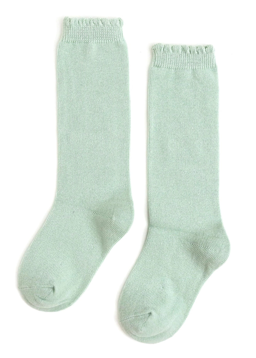 Mint Scalloped Knee High Socks