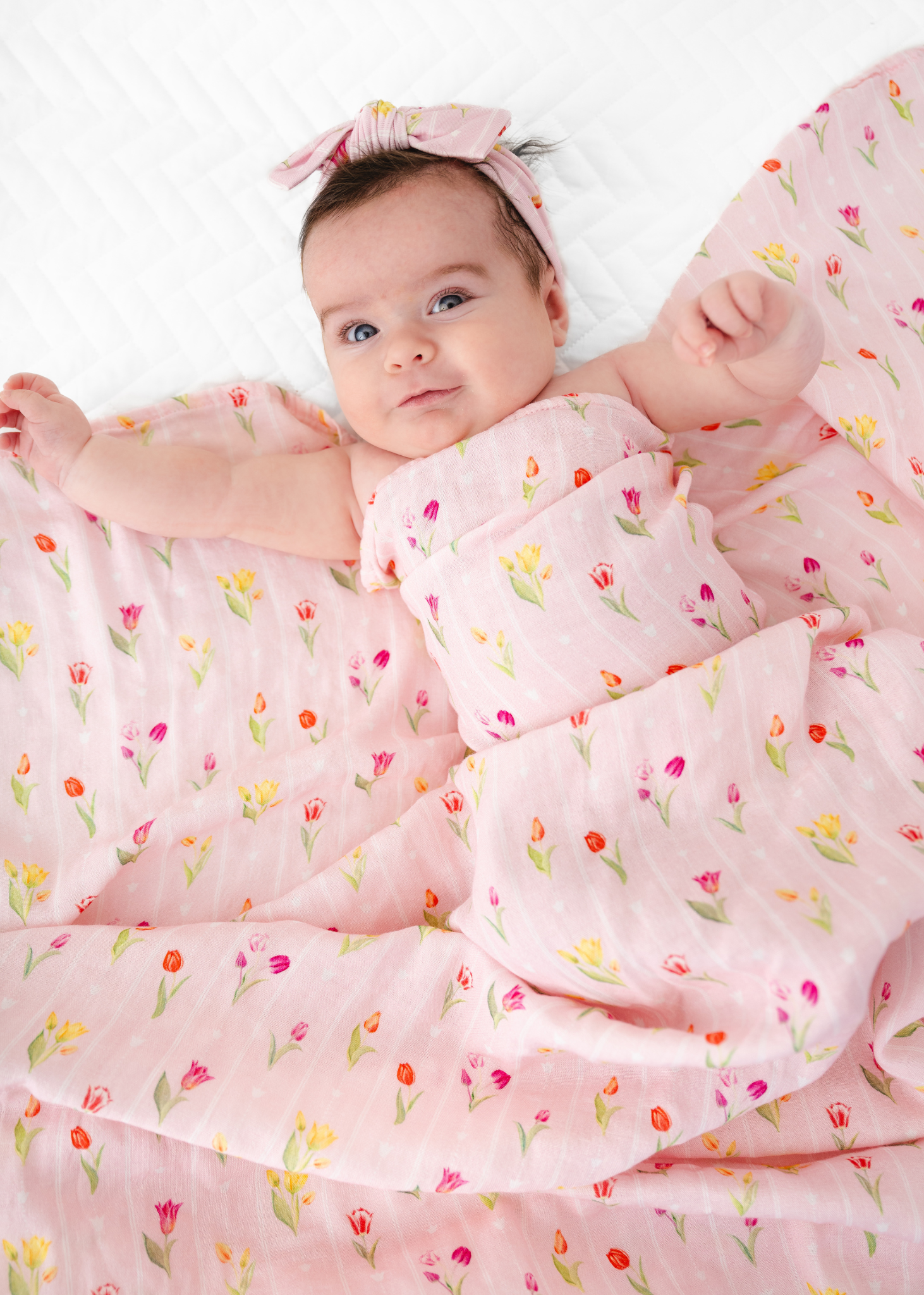 【 Baby Alexia 】Gauze Swaddle  Girl Ann Christine Floral Swaddle Blanket – Little Crowns & Capes