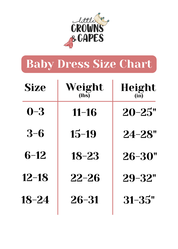 Neverland bamboo long sleeve baby dress size chart. Peter Pan Map bamboo long sleeve baby dress size chart.
