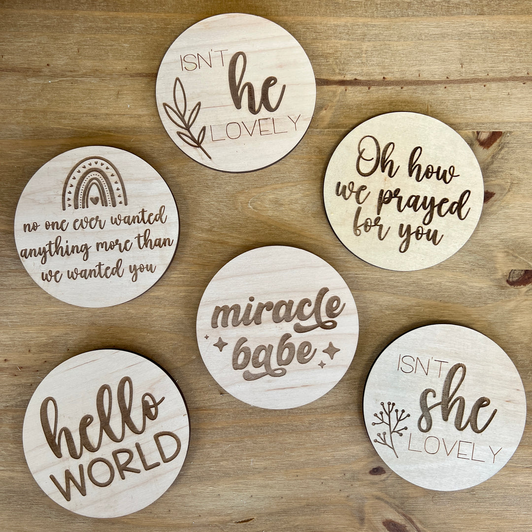 Wooden Round Baby Signs