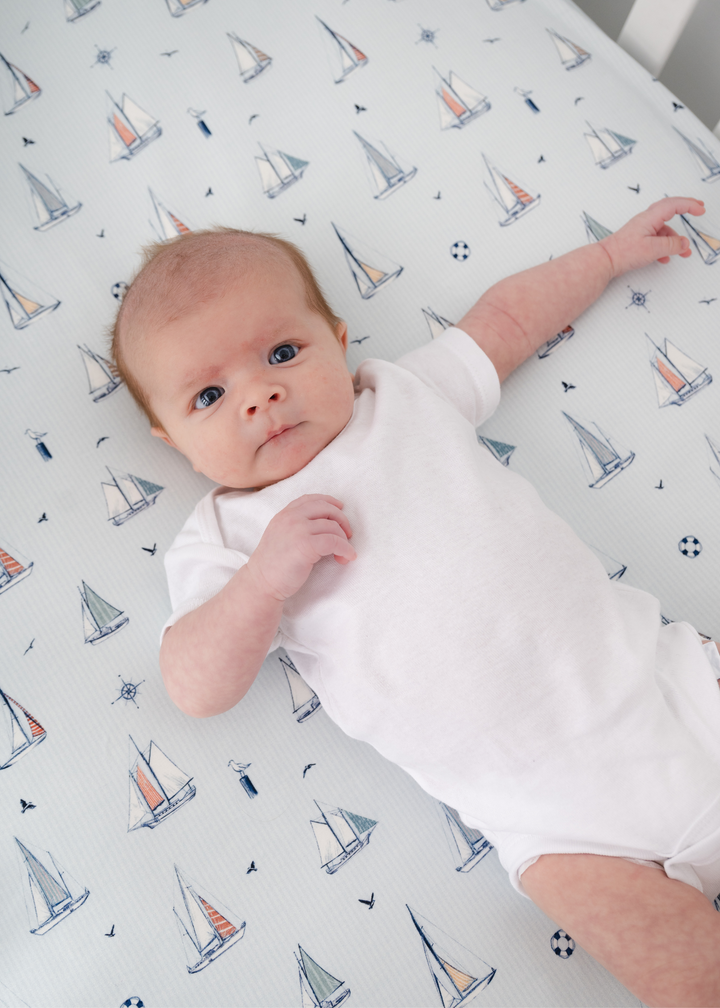 Sailboats Bamboo Crib Sheet