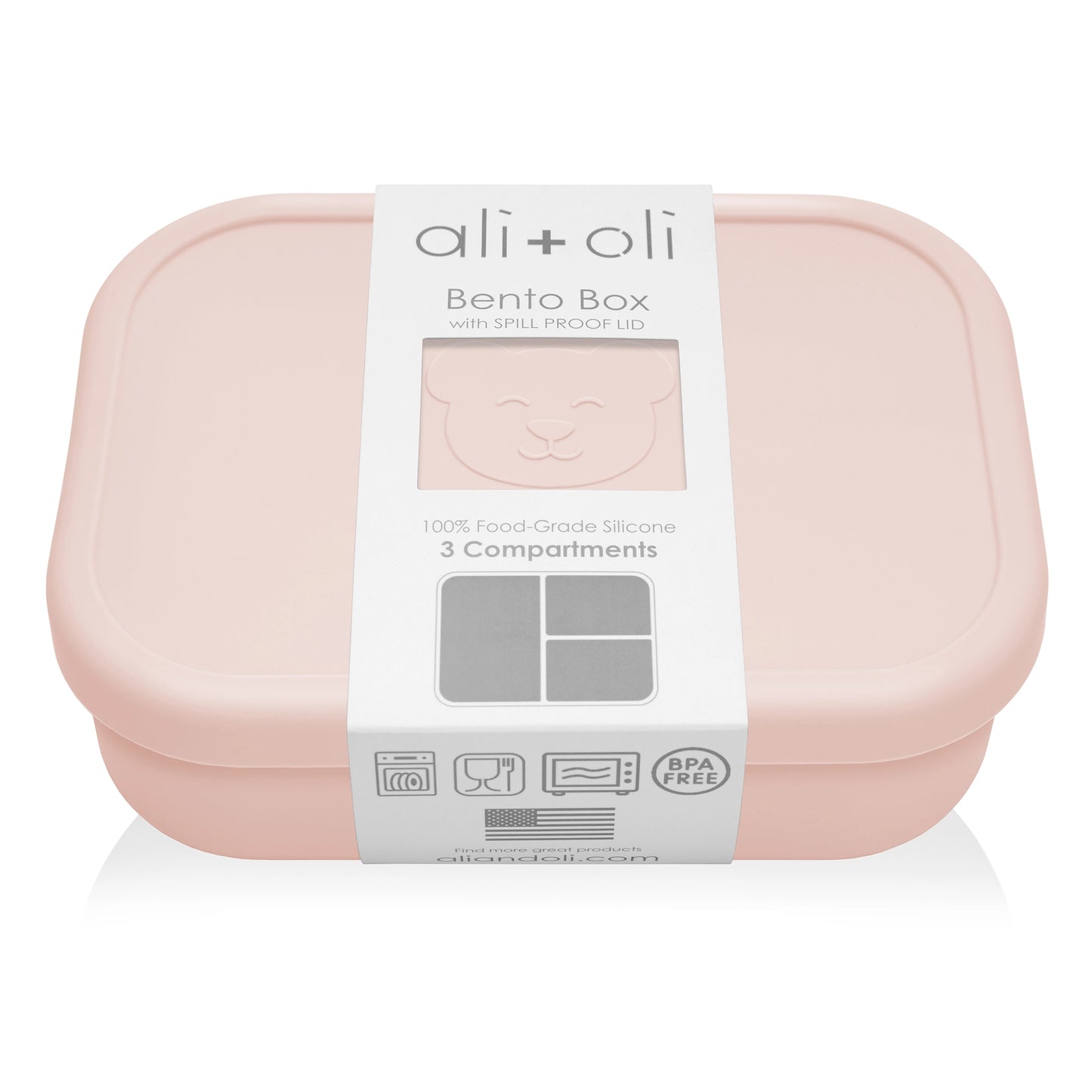 Reusable Silicone Bento Box - 3 Compartments - Leakproof