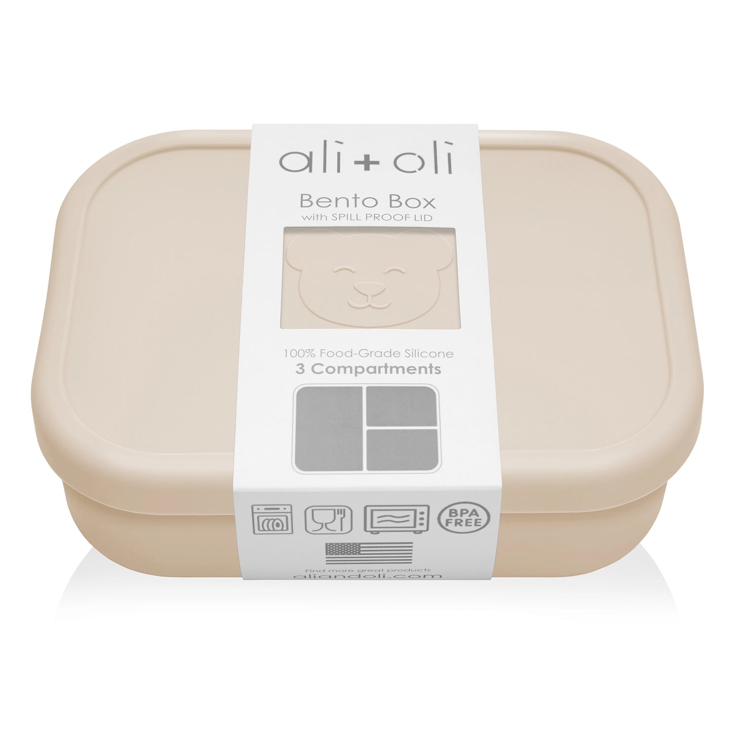 Reusable Silicone Bento Box - 3 Compartments - Leakproof