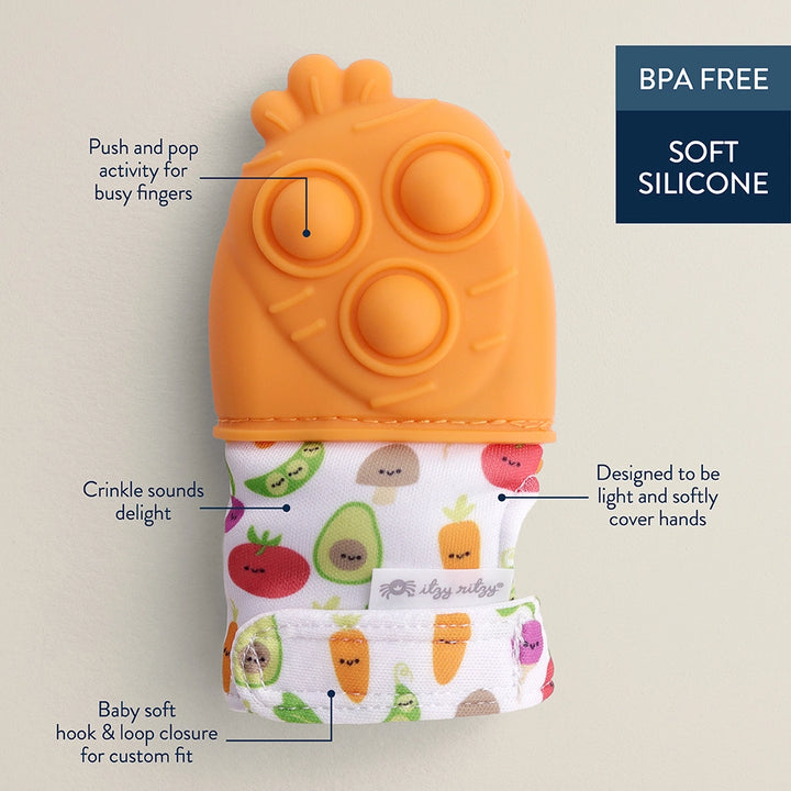 Teething Mitts- Strawberry or Carrot - Itzy Ritzy