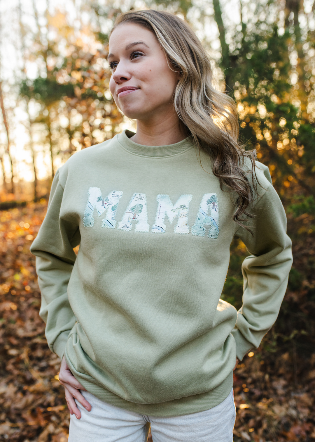 Hundred Acre Woods MAMA sweatshirt. Winnie the Pooh map themed mama sweatshirt.