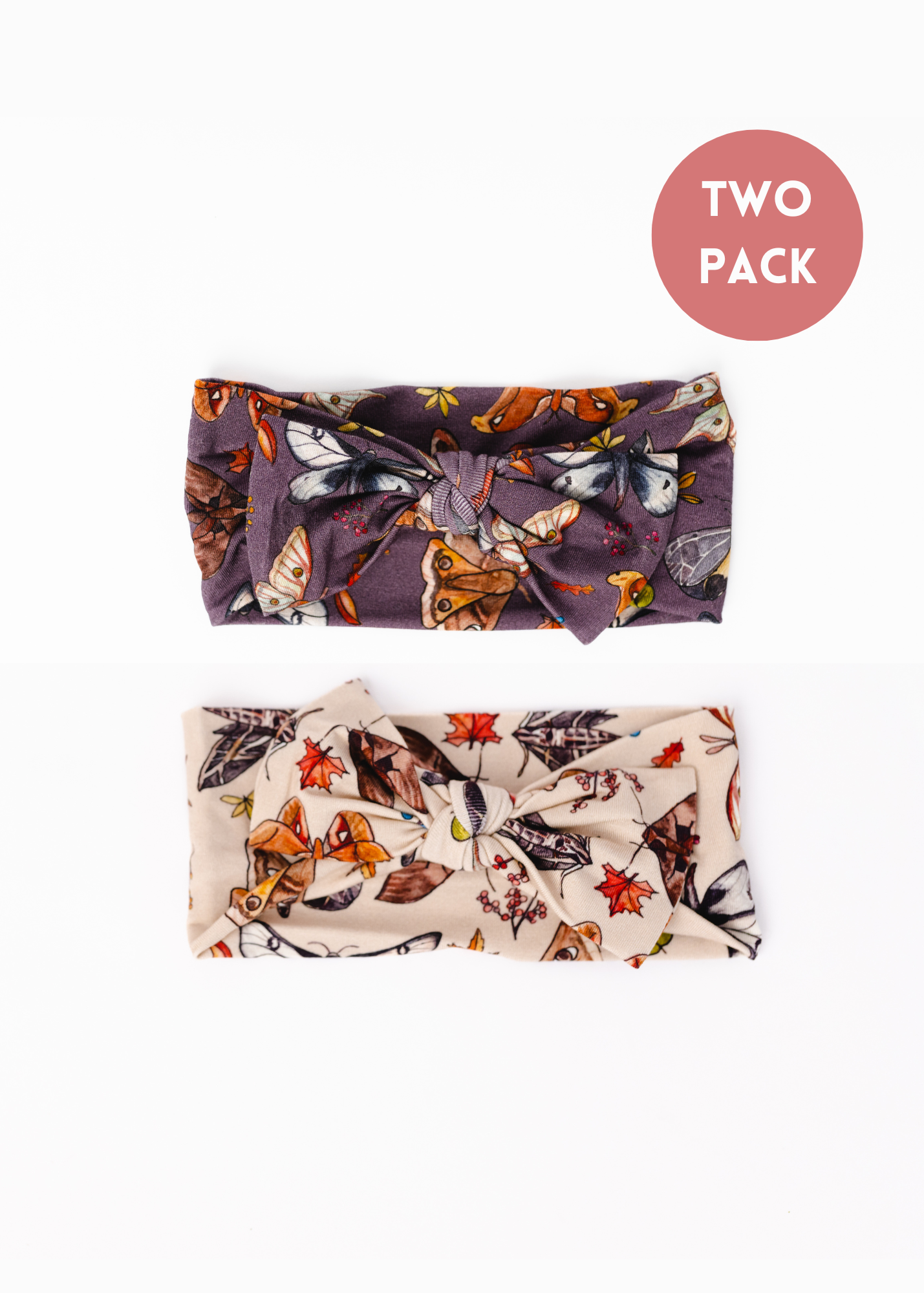 Two Pack Hair Bows (Moth Collection)