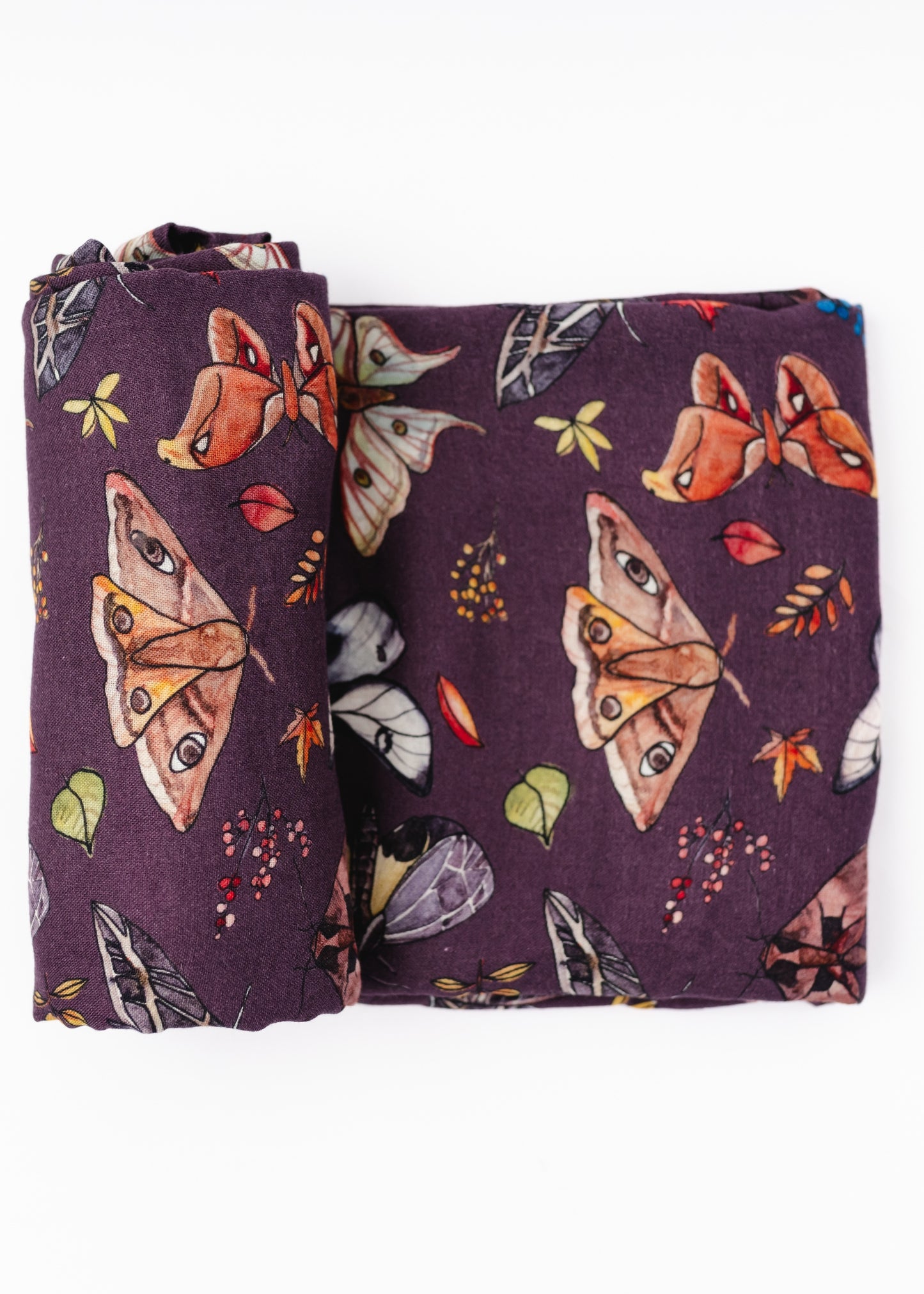The Moths Plum Swaddle Blanket