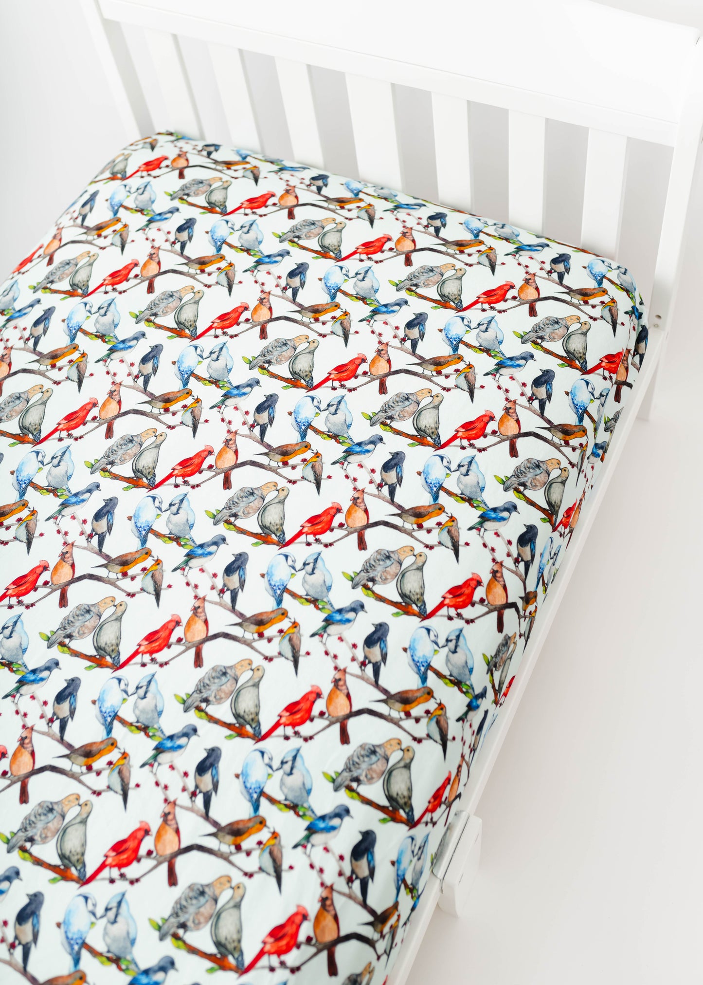 LOVE BIRDS CRIB SHEET