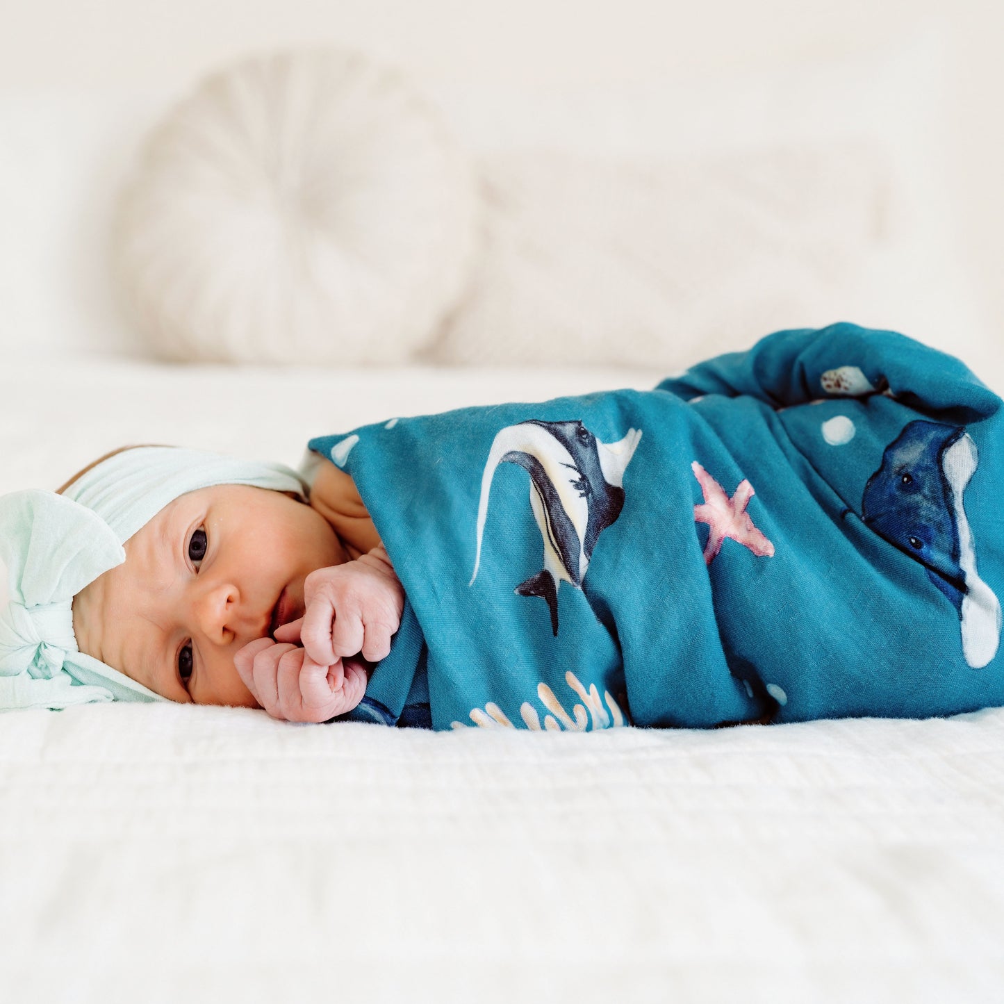 Fish are Friends Swaddle Blanket