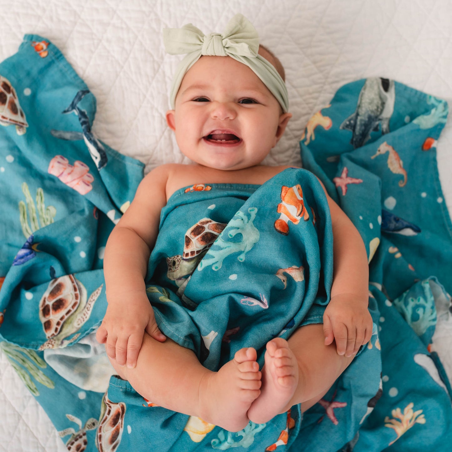 Fish are Friends Swaddle Blanket