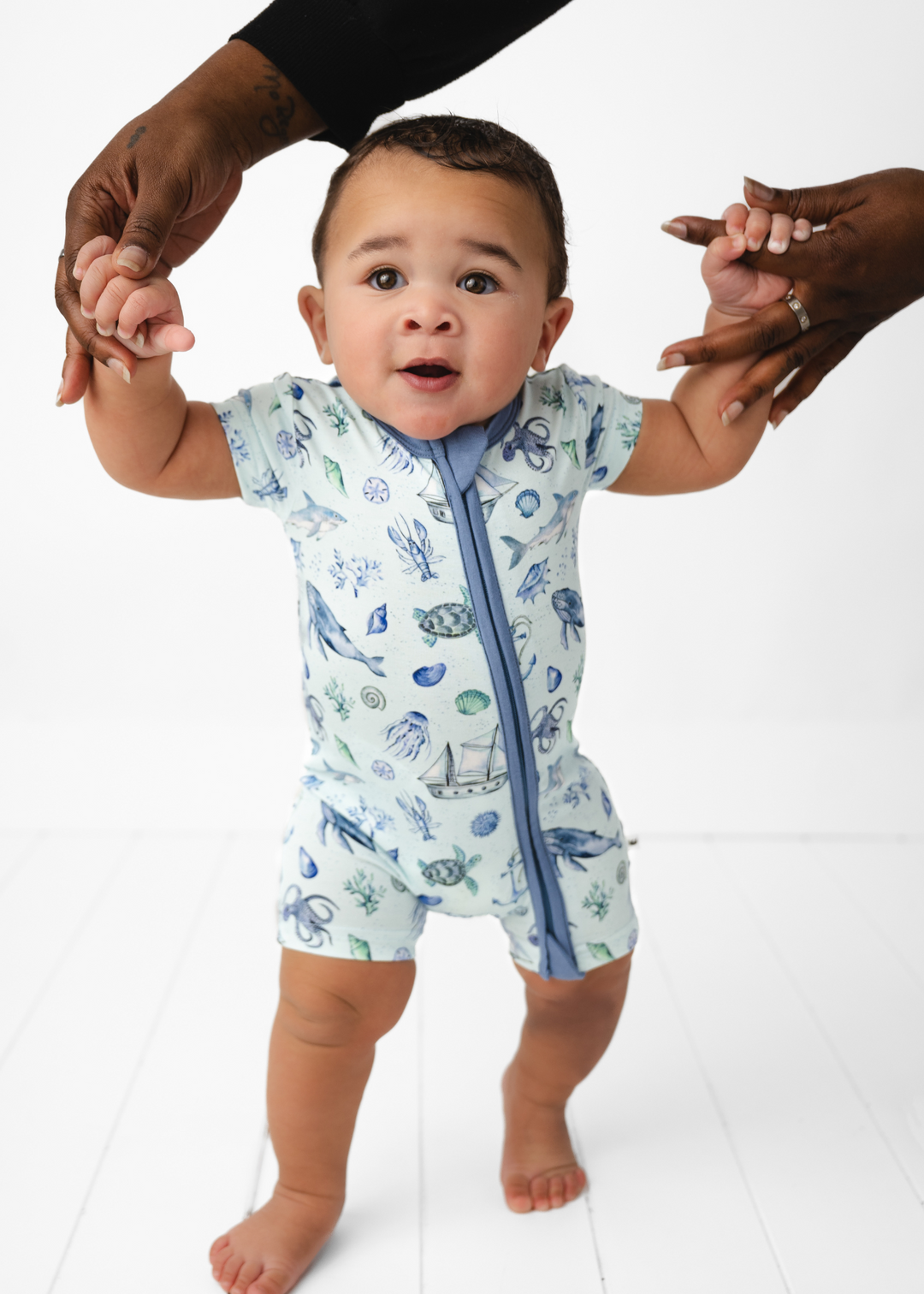 Sea Creatures Bamboo Shortie Romper