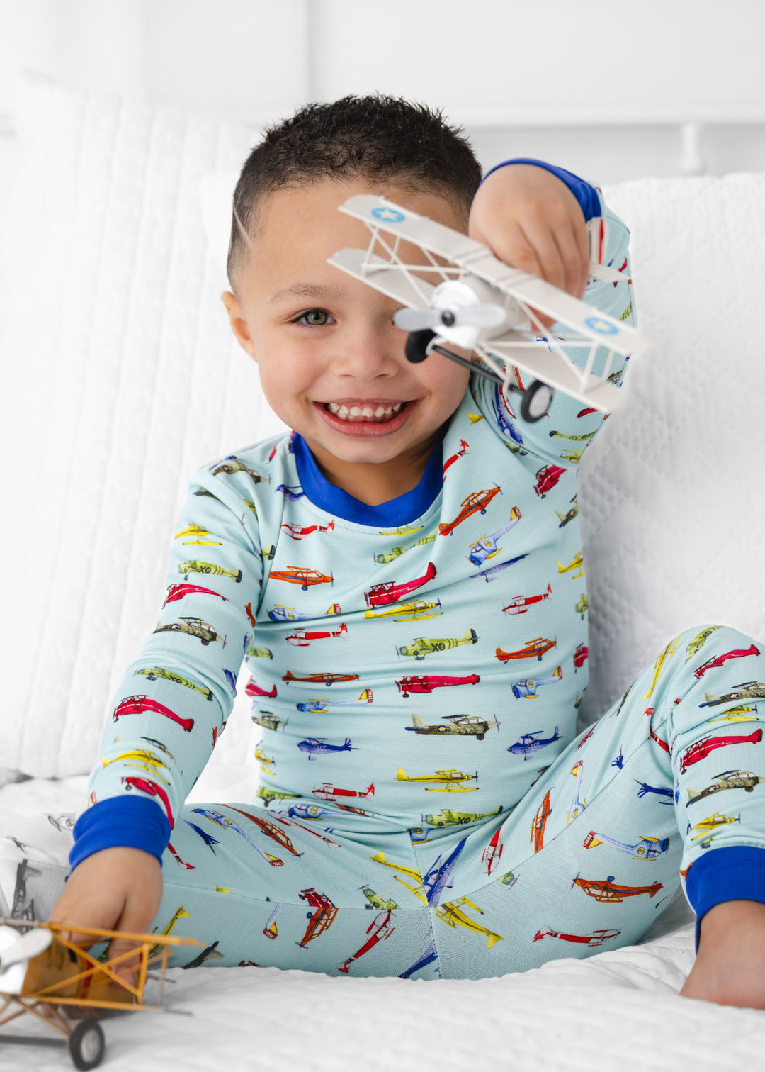 Vintage Airplanes Bamboo Pajama Set