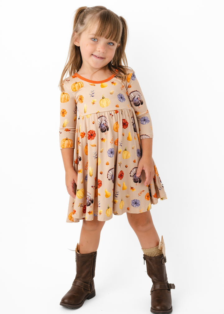 Lil Turkey Bamboo Twirl Dress
