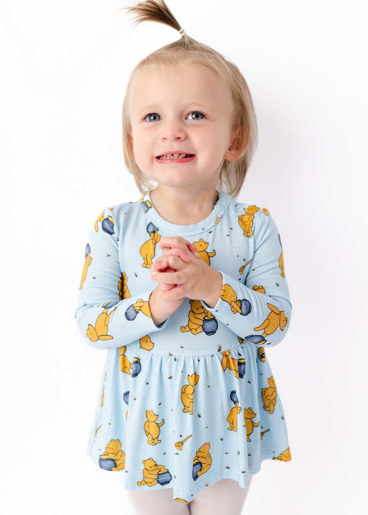 Hunny Pot Blue Long Sleeve Baby Dress