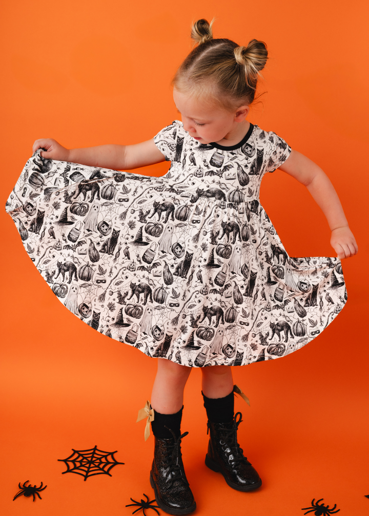 Bats & Cats Bamboo Twirl Dress