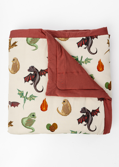 The Dragons Large Quilted Bamboo Blanket