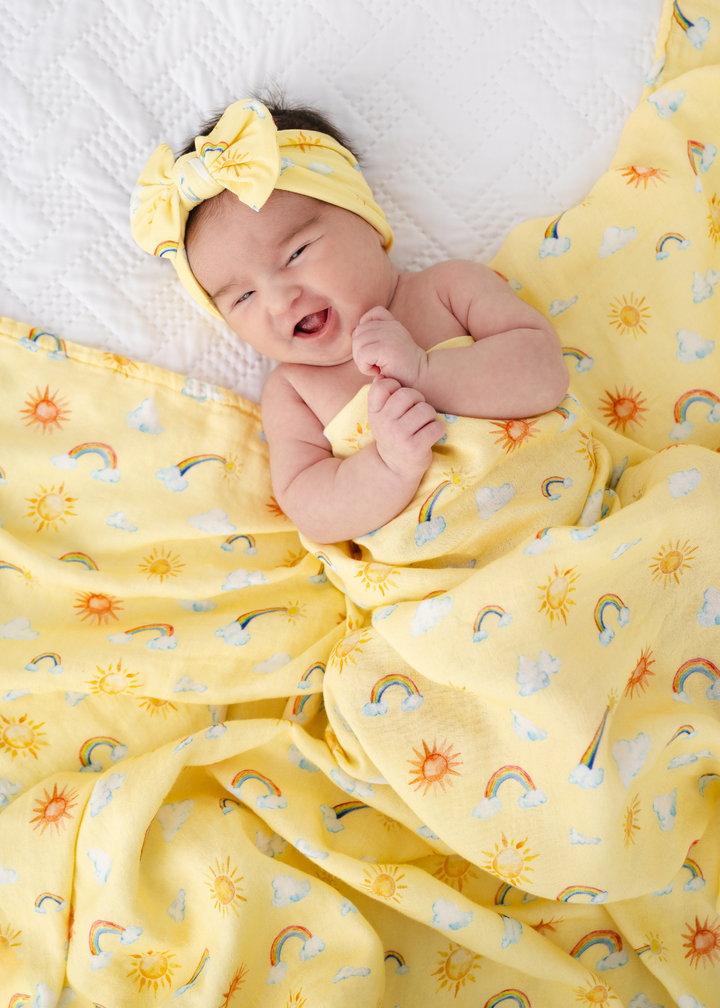 Sunshine & Rainbows Baby Swaddle Blanket