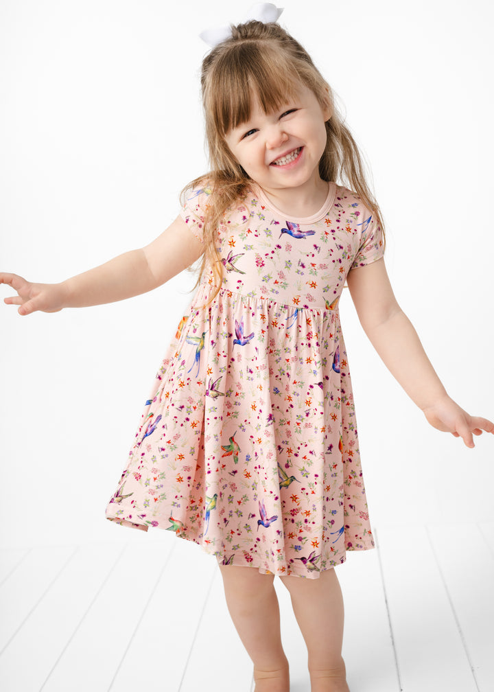 Hummingbirds Bamboo Twirl Dress