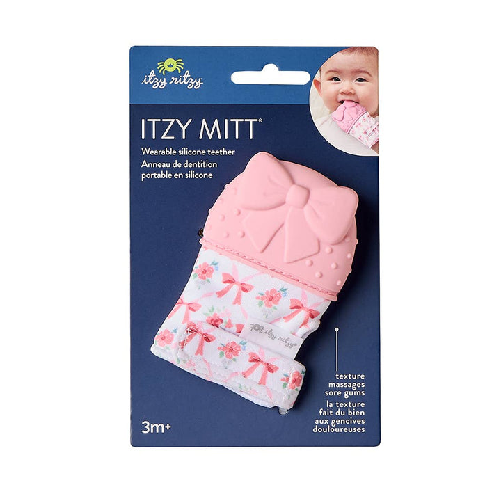 Itzy Ritzy Mitt™ Silicone Teething Mitts: Pink Bow